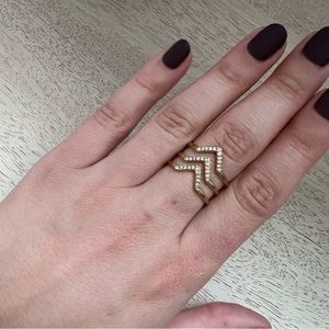 Stella & Dot Chevron Pave Ring